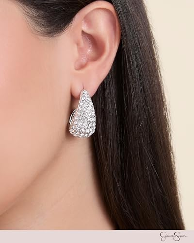 Boucles d'oreilles cristal vert émeraude légères anti-inconfort - 2
