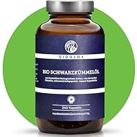 QIDOSHA® Bio Schwarzkümmelöl mit deutschem Rohmaterial, 240 Kapseln je Glas, vollständig vegan (auch vegane Kapselhülle), kaltgepresst, hoher Thymochinon-Gehalt, original Nigella sativa