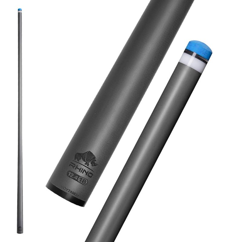 RHINO Carbon Fiber Pool Shaft, Low Deflection 30" Single Shaft, Pro Taper Billiard Shaft, TIME Crystal Tip, 3/8-8, 3/8-10, 5/16-18, Q-loc Shaft