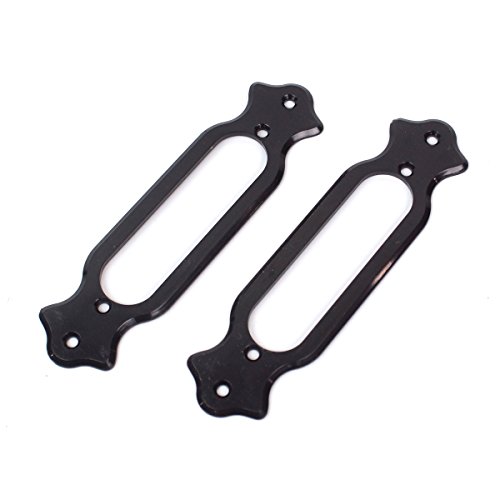 2x Flanged Single Coil Pickup Mounting Base plate Rings,ABS Plastic Black