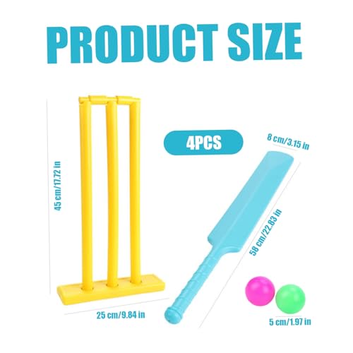 Meyrwoy Kids Cricket Set, Cricket Kit with ABS Cricket Bat, Cricket Stumps, 2 Balls Parent Child Interaction Game for Garden Beach Home Cricket Equipment for Children Ages 3+