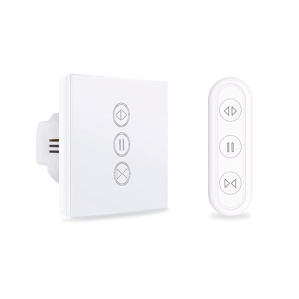 Interruttore Tapparelle WiFi Interruttore a Tendina a rulli WiFi per Tende motorizzata elettrica con Telecomando Timer Switch Persiane Avvolgibili (Color : Remote And Switch)