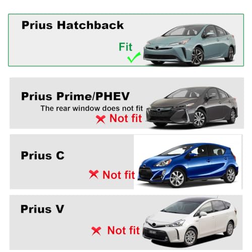 Image of KMF 6pcs Sun Shades for Toyota Prius Hatchback 2016-2022 Accessories (Not for Prius C or V),Full Car Window Covers Sunshade for Windshield Side Rear, UV Block and Privacy Blackout for Camping