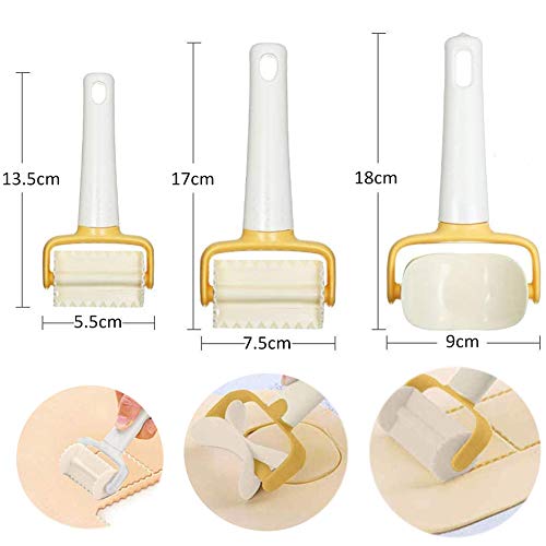 JPYH 3Pcs Rolling Pastry Cutter Set Biscuit