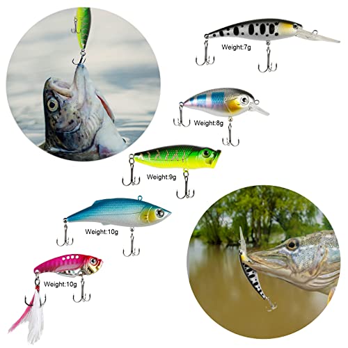 XiYee 109Pcs Angeln Köder Set mit Angelkasten Einschließlich Wobbler Spinnerbaits Angellöffel Topwater Frosch Swimbaits… – Bild 4