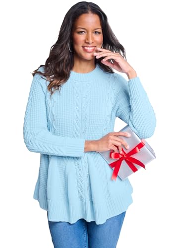 Roaman's Women's Plus Size Fit and Flare Sweater