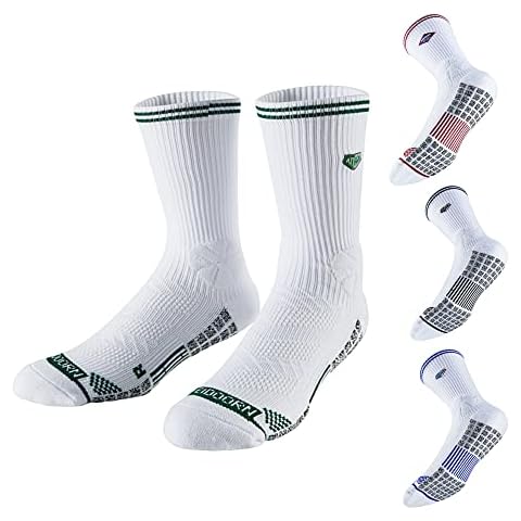 Veadoorn 4pairs youth basketball socks Cushioned Athletic Crew Socks Thick Compression Sports Socks for Men & Women Cover