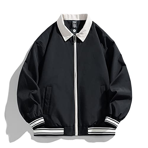 Veste bomber surdimensionnée homme pilote streetwear grande taille veste noire M