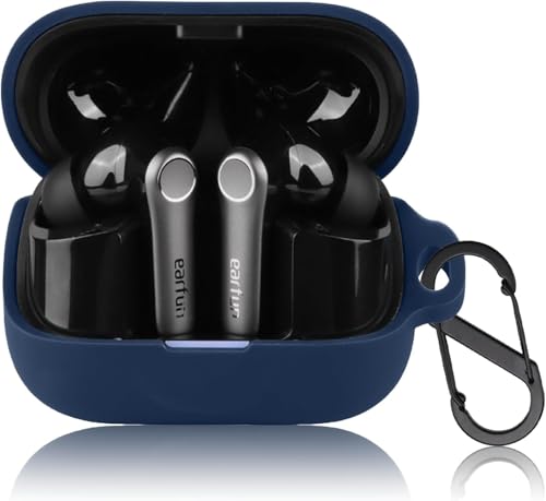 For EarFun Air Pro 4+/4 Plus ��p �P�[�X �V���R���J�o�[ �L�Y�h�~ �V���R���f�� �ϏՌ� �y�� �J���r�i�t�� �_�炩�� �����[�d�\ �����h�~ �h�o �ی�J�o�[ �_�[�N�u���[ EarFun Air Pro 4+