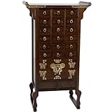 Red Lantern Korean Style 18 Drawer Herbal Medicine Chest Organizer, Brown