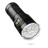 Semlos 12 LED Super Bright LED Flashlight, Rechargeable Type-C 4 Modes Torch wit...