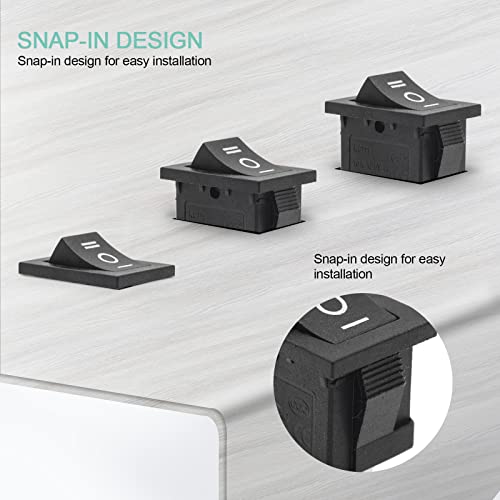 Qteatak JF-0039 5Pcs On/Off/On Boat Toggle Rocker Switch 3 Pin 3 Position Snap 12V 110V 250V thumb #4