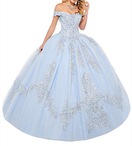 Snow Lotus Sukienka damska z odkrytymi ramionami Quinceanera o linii A