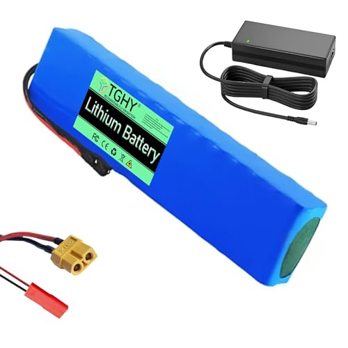 TGHY 36-Volt-Klapproller-Lithium-Ionen-Akkupack 36V 10,5Ah E-Bike-Akku mit Ladegerät und integrierter BMS-Platine für 0-350W Elektroroller-Motoren,Xt60+jst 2