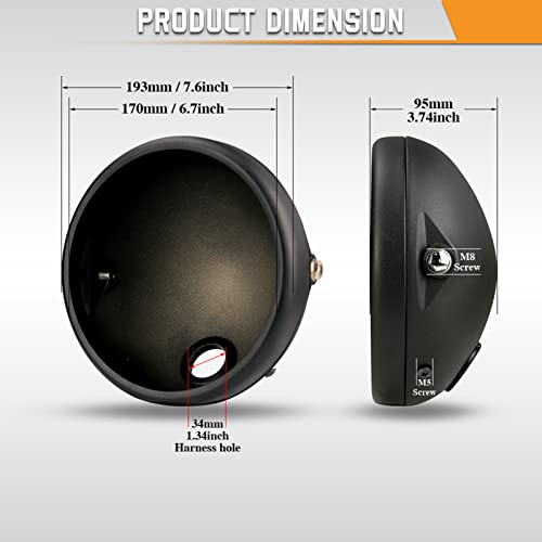 Jiangtao Carcaça de farol de 7 polegadas Capa de farol universal Capa de farol de fácil instalação