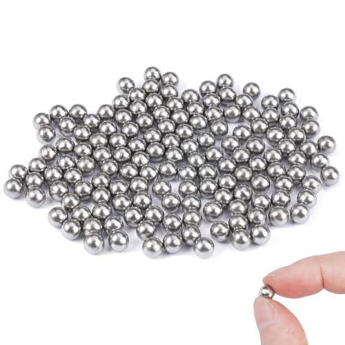 255 Billes Acier Inoxydable Billes Nettoyantes Réutilisables, 6mm Boules de Nettoyage pour Bouteilles et Carafes à Vin