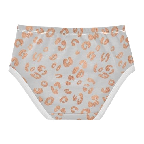 Cotton Toddler Underwear Floral Rose Gold Leopard Spots White Panties for Girl Flower Briefs Undies Kids 2t2