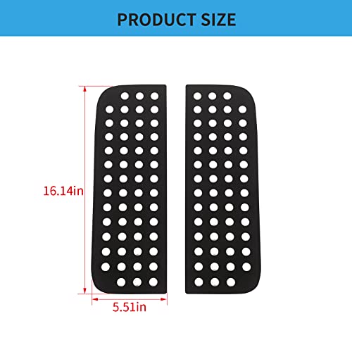 Hoolcar Rear Door Window Decals Aluminum Alloy Glass Panel Cover for 2018-2021 Jeep Wrangler JL & Unlimited 4-Door, Jeep Gladiator JT, Black