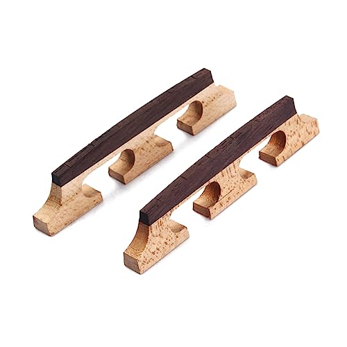 Milisten 2 PCS Rosewood Banjo Bridge for String Instruments Durable Maple Base Compensated Design for Ukulele and Guitar Quality Replacement Parts
