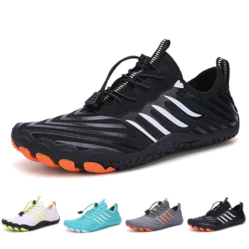 Footwear for Women Men Neuropathy, Comfortable Non-Slip Quick Dry Hike Footwear Barefoot Shoes (Black,12 Women/10 Men)