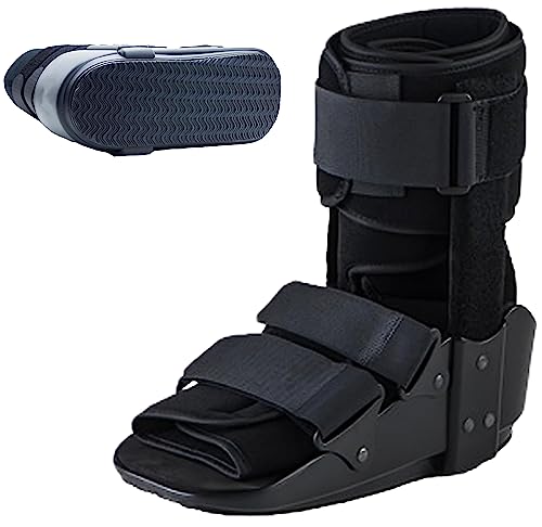 BODYTONIX Bota de fracturas de ajuste ancho con suela basculante y forro de espuma suave, soporte de tobillo para tendinitis de Aquiles, fracturas y lesiones de tobillo | Suela basculante para máxima