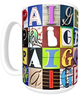 PAIGE Coffee Mug / Cup - using photos of sign letters - personalized