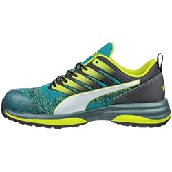 Zapatos De Seguridad Green Safety Puma Safety Charge Green Low – Zapatos de seguridad S1P ESD HRO SRC, fibra de vidrio, protección de la perforación, antideslizante, resistente al calor, vegano, unisex, color Verde, talla 45 EU