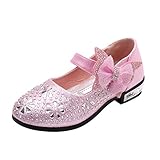  Zapatos Niña Princesa - Talla 26-35 - Lentejuelas Zapatos de Fiesta - Rhinestone Sandalias de Vestir