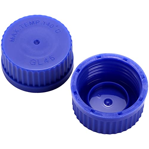 Yopay 10 Pack Media Storage Bottles With Gl45 Blue Screw Cap, 250Ml Reusable Glass Bottle, Round Scientific Glass Container For Labs thumb #3