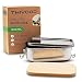 Produktbild THIVOOD Edelstahl Brotdose - FSC® zertifiziertes Schneidebrett aus Ahorn - Lunchbox für Erwachsene & Kinder - 1200ml - auslaufsichere Brotbox für unterwegs - 2in1 Vesperdose