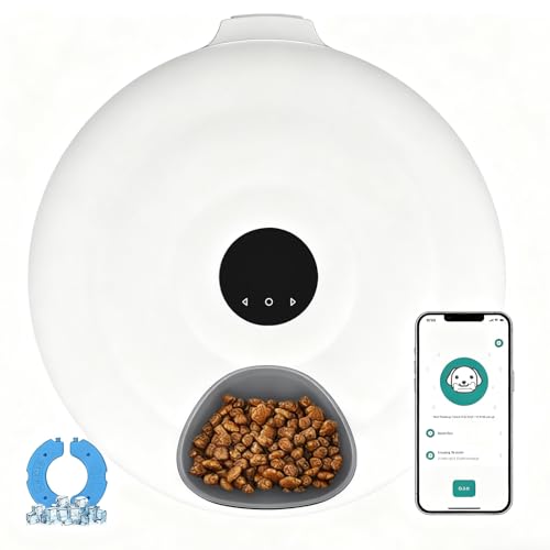 Futterautomat Katze Nassfutter,6 Mahlzeiten Nassfutterautomat für Katzen mit 2 Eispackungen WiFi App-Steuerung Timer, Wiederaufladbarer Automatischer Futterspender Katze für Trockenfutter Futterautomat Katze Nassfutter,6 Mahlzeiten Nassfutterautomat für Katzen mit 2 Eispackungen WiFi App-Steuerung Timer, Wiederaufladbarer Automatischer Futterspender Katze für Trockenfutter