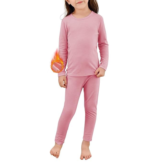 Image of KidsThermal Set | Soft Cotton Blend Full Sleeves Top & Bottom Nightwear | Warm Innerwear Suit for Boys & Girls in Multicolour
