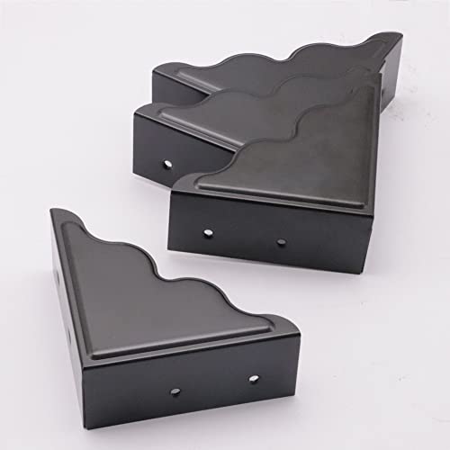 Image of Metal Corner Protector - Set of 4 Black Box Corner Protectors for Edge Safety Guarding Cabinet, Furniture, Desk, and Case. Thickened Hardware for Enhanced Protection