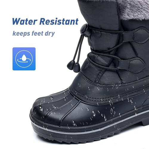 Felabo Kids Snow Boots for Boys and Girls – Insulated Water Resistant Non Slip Easy On Winter Boots (Toddler/Little Kid/Big Kid)2