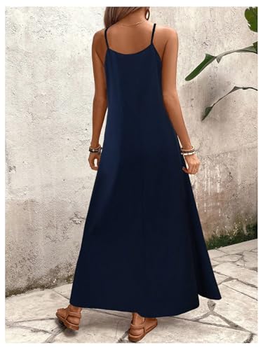Image of GORGLITTER Women's Sleeveless V Neck Oversized Maxi Long Dress Boho Bump Friendly Graphic Casual Beach Flowy Sun Dress