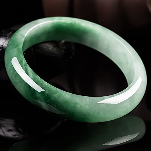 Natural Green Jade Bangle Bracelet for Women Girls with Certificate Jade Handmade Luck Bracelets Bangles with Jewelry Box,55-56mm4