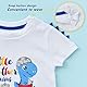 WAWSAM Kleiner Bruder Bodys Baby Junge Dinosaurier Bodysuit Kurzarm Kleinkind Geschenke 100% Baumwolle Dino Babybody Kleiner Bruder Outfit Neugeborene Strampler(Weiß, 3-6 Monate)