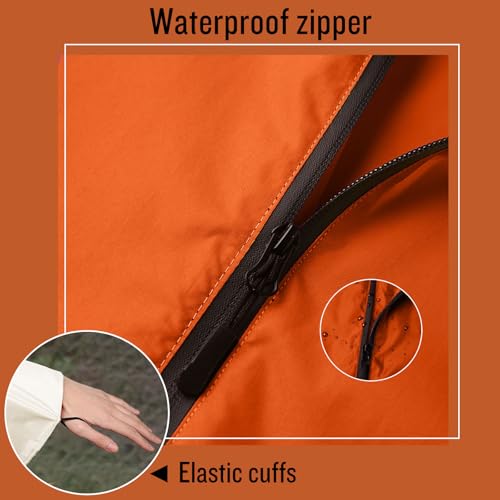 Image of SaphiRose Adult Rain Poncho Waterproof Hooded Zipper Raincoat with Pockets | OEKO-TEX Certified 100% Polyester, Lightweight Packable Storage Pouch, Heat-Sealed Seams, Quick-Dry for Outdoor Hiking