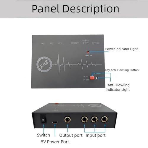 Supresor Profesional de Retroalimentación, Procesador de Audio Digital 3 Entradas y 1 Salida con Panel de Control, para Escenarios, Conferencias y KTV miniatura 6