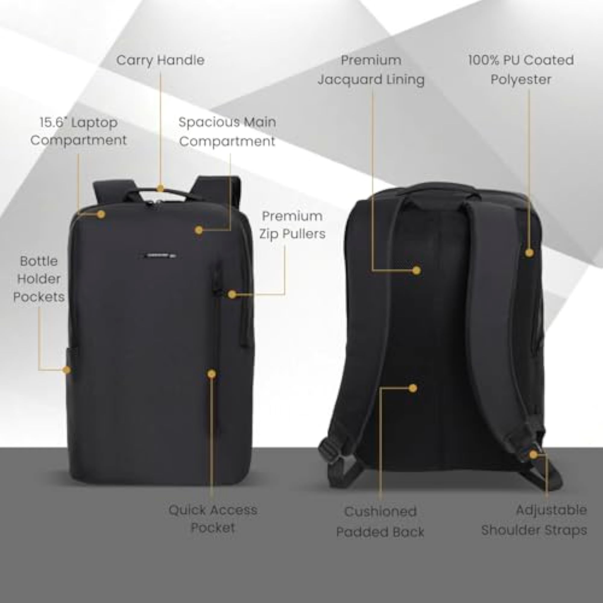 FLIP 19L 15.6" Laptop Backpack for Men & Women, 100% Polyester