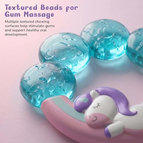 Image of Baybee Natural Silicone Baby Teether for 3-12 Months | Soft Unicorn Lightweight Teething Toy for Infants | BPA-Free Teethers Chew Toy Non-Toxic Food Grade Soother | Teething Relief for Babies