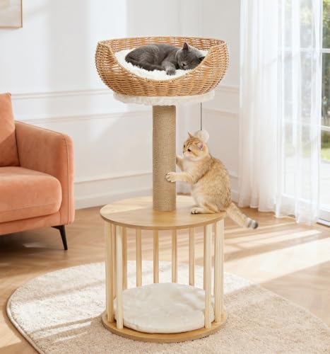 Torre para Gatos Beige con Rascadores y Condominio miniatura 2