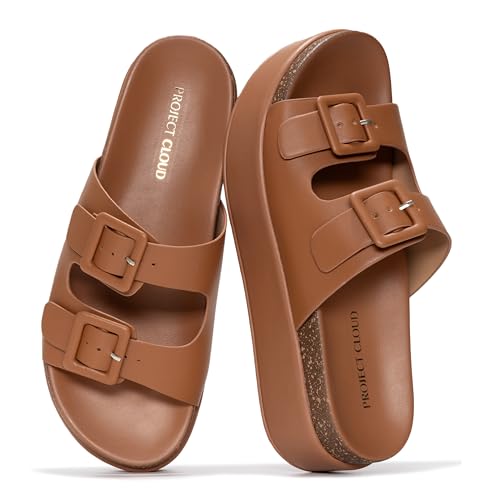 Image of Project Cloud Platform Sandals Women - Plush & Soft Insole Wedge Slides for Women Footwear - Beach Essential Wedge Sandals for Women 2026 (Softy)