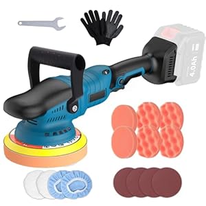 Accu-polijstmachine, 21 V excentrische polijstmachine, compatibel met Makita accu’s, 2800-7600 tpm, 6 variabele snelheden, accuwasmachine, autopolijstmachine, 125/150 mm polijstschijf (zonder accu)