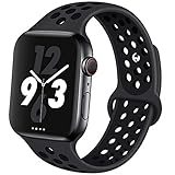 OriBear Compatible for Apple Watch Band 44mm 42mm, Breathable Sporty for iWatch Bands Series 5/4/3/2/1, Watch Nike+, Various Styles and Colors for Women and Men(M/L,Grey-Black)