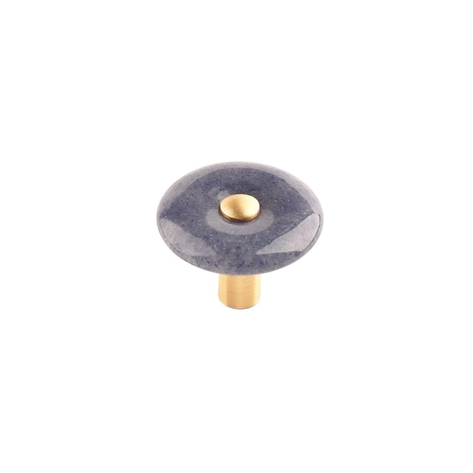 KLdcfhDR 2pcs Natural Agate Stone Brass Cabinet Drawer Knobs(Blue Stone)