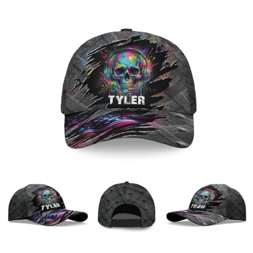 Image of American Skull Cap for Men, Skull Us Skeleton Gothic Horror, Summer Hats Fashion for Men Women, One Size