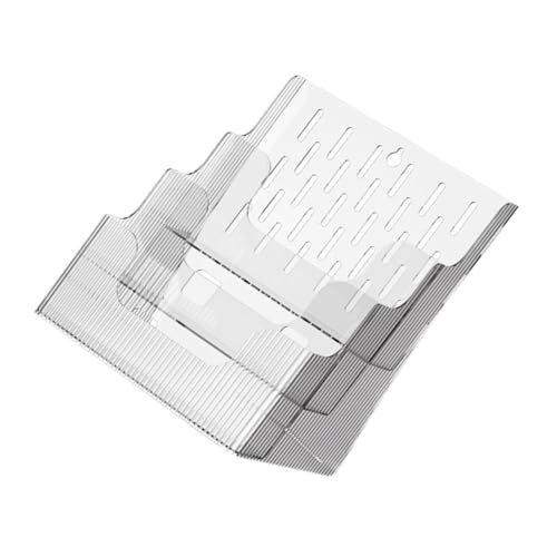 NOLITOY Expositor Transparente para Folletos Soporte Plástico Resistente para Revistas Organizador Compacto de Escritorio para Tarjetas y Catálogos Exhibidor Multifunción para Oficina y