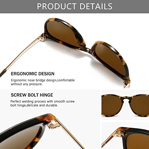 Image of SUNGAIT Vintage Round Sunglasses for Women Classic Retro Designer Style