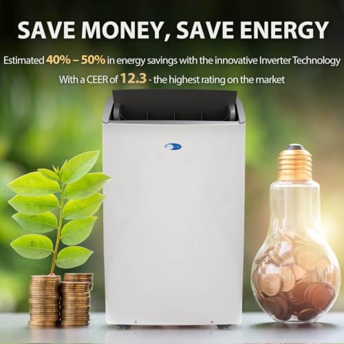 Image of Whynter Portable Air Conditioner & Heater Inverter 14,000 BTU ARC-1230WNH | Built In Dehumidifier with Auto Drain, Cool, Dehumidify and Fan Modes, Cools and Dehumidifies Rooms with Easy Setup